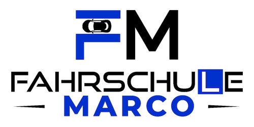 Logo der Fahrschule Marco mit Bildlogo